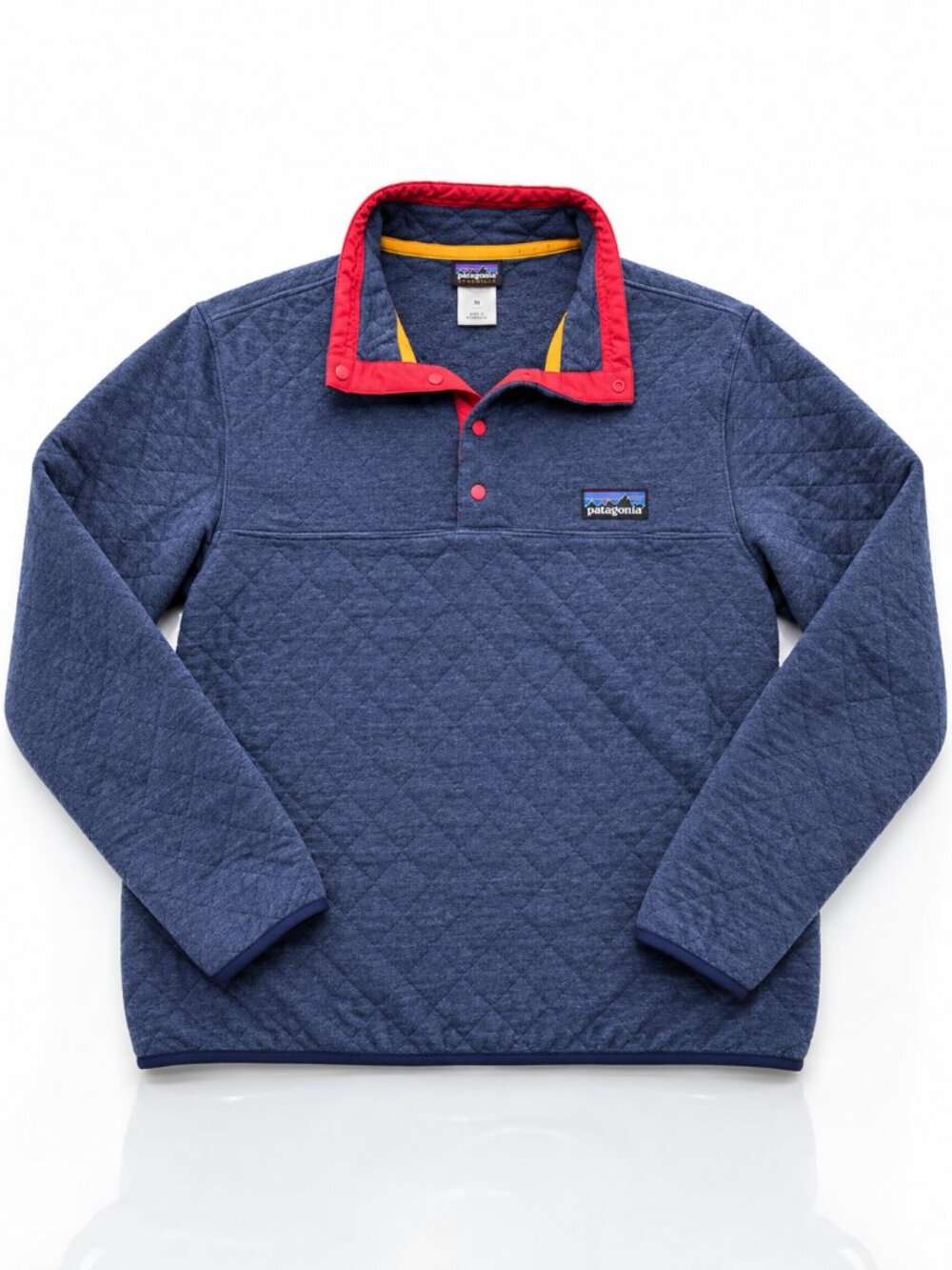 Vintage PATAGONIA Legacy Diamond Quilt Snap-T Pullover Blue XL